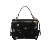 Otoño/Invierno Nuevo Bolso Cuadrado Pequeño de Lunares de Gama Alta Estilo Coreano Moda Versátil Bolso Cruzado Bolso de Mano Alto Valor Estético Venta Caliente para Mujer