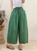 Pantalones Rectos de Lino Lyocell Estilo Nuevo de Verano, Pantalones Casuales Sueltos de Cintura Elástica Vintage Nuevo de Verano Venta al por Mayor
