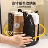 Caja de almacenamiento de vasos desechables transfronteriza, dispensador de vasos de plástico, portavasos de escritorio para café y té de leche, estante giratorio para vasos de papel