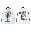 Sudadera con Estampado Retro Street Rock de Moda Hellstar de Manga Larga para Hombre y Mujer Corte Holgado