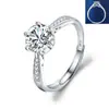 Anel de E-commerce Transfronteiriço para Mulheres Nicho de Luxo Imitação Prata S925 Anel Diamante Redondo Zircônia Simples Joias Moda Versátil Atacado