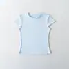 Camiseta Básica Lisa Retro 2026 Base Top Cuello Redondo Manga Corta para Mujer Verano Elástica Ajustada Hombro Normal