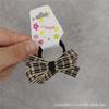 Estilo universitário bonito cabeça de bebê corda cáqui xadrez mini pequeno arco elástico corda de cabelo corda de cabelo headwear