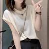 Gelo seda malha feminina sem mangas 2024 estilo coreano solto pullover oco suéter cadeia fina sexy vest para mulheres