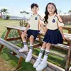 Ropa de clase para estudiantes de primaria Ropa de verano Primer grado de verano Reunión deportiva Estilo universitario Traje de uniforme escolar Ropa de graduación Jardín de infancia Ropa de jardín