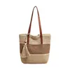 2026 Nuevo Bolso de Paja Hueco de un Solo Hombro de Moda para Playa de Verano, Ocio y Vacaciones, Bolso de Mano y Bolso de Hombro de Gran Capacidad