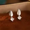 Brincos Pequenos de Gota com Diamante Flash Banhados a Ouro K em Prata S925 para Mulheres, Design Simples e de Alto Padrão, Novo Design de Nicho