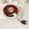 Cuentas de ámbar rojo en forma de pastilla de corte recto, 108 piezas, pulsera de múltiples vueltas de tres vías de ámbar rojo, cuentas espaciadoras de ámbar rojo para hombres y mujeres