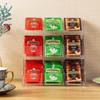 Estante de Acrílico para Almacenamiento de Bolsitas de Té y Café Personalizado de Tres Niveles Separados para Escritorio de Sala de Té Caja de Almacenamiento para Bolsitas de Café y Té