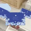 Set de Papel de Carta Floral Azul Vintage, Papel de Carta para Escribir a Mano, Carta de Amor de Confesión Artística, Papel de Carta y Sobre para Mensajes de Bendición