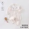 Ropa de bebé para otoño, mameluco suave de terciopelo para bebés, pijama base unisex para bebé, mameluco con apertura lateral tipo mariposa 6