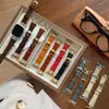 Correa de Reloj de Cuero Genuino con Patrón de Cocodrilo de Doble Tubo Adecuada para Apple Watch iWatch 12ª Generación 11/10