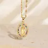 Colar com Retrato da Virgem Maria Popular Estilo Europeu e Americano Transfronteiriço, Banhado a Cobre com Ouro Real, Microincrustado com Zircônia, Colar Único de Nicho