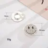 Acessório Botão Minimalista Estilo Ins Rosto Sorridente com Strass para Gola de Camisa DIY, Acessório Versátil de Botão de Punho de Roupa Destacável em Liga de Zinco