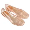 Zapatos de Gel de Cristal Transparente Coreanos PVC Sandalias Casuales Cómodas de Verano con Huecos, Zapatos de Boca Baja Individuales, Zuecos DIY para Mujeres