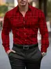 Camisa masculina de manga comprida estampada, estilo europeu e americano, camisa casual masculina de corte solto, para primavera e outono