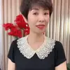 Gola Falsa com Seda, Estilo Coreano Versátil, Gola de Renda de Algodão com Xale Falso Protetor Solar, Design Vazado para Mulheres
