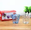 Taza de Gota de Lluvia Colorida Juego de 6 piezas, Juego de 2 piezas de tazas de té y vasos de agua, Juego de 4 piezas de tazas estampadas, Set de regalo.