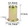 Tuerca remachable Cabeza plana Patrón vertical Moleteada Zinc plateado Tuerca remachable Agujero pasante Tapa de tracción Tuerca de tracción Tirar M3M6M8