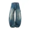 Yidao Vintage 2026 Primavera Nuevo Retro Americano Pantalones de Leñador de Hoja Curva Unisex Modernos Sueltos Jeans Lavados