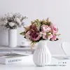 Vaso Pequeno de Plástico Branco para Desktop Escandinavo Arranjo de Flores para Casa Decoração Criativa Simples para Sala de Estar Frascos Ornamentais