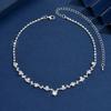 Colar de Joias Simples e Exquisito com Diamantes Completos, Colar Mais Vendido, Vestido de Jantar Colar Clavícula com Diamantes Completos, Luxo Leve, Acessórios Elegantes e Simples