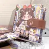 Nuevo Cuaderno Primo Grande M5 Marrón, Diario de Aspecto Elegante, Tarjetero Magnético de Cuero, Cuaderno Portátil para Estudiantes