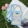 Bolso Cruzado de Punto Japonés y Coreano Portátil de Dibujos Animados Moda Bolso de Punto para Teléfono Móvil Versátil para Viajar Bolso de Hombro Cruzado Tote