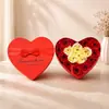Caja de regalo de flor de jabón en forma de corazón y rosa Día de San Valentín Regalo de Navidad Caja de flores eternas Regalo creativo romántico de confesión