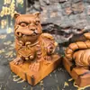 Taoísta Zhengyi Montanha Longhu Madeira de Trovão Natural Jujuba Escultura Tigre Deus Guardião General Tigre Negro Santo Tigre Deus Tigre
