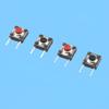 6 x 6 x 5 interruptor táctil cubierta elástica borde dos pies impermeable IP67 mango de botón rojo borde alto de 3.3~5.0 mm 2 pies