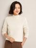 Suéter de Cashmere Feminino Gola Alta Meia-Calça Outono/Inverno 2025 Pulôver Versátil Malha de Lã Camada Interna Top