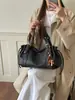 Nova bolsa de ombro vintage com cordão para mulheres, bolsa de mão para o dia a dia de grande capacidade, bolsa de ombro simples e versátil com textura de couro genuíno