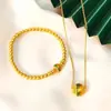 Esmalte Francés Antiguo Joyería de Mil Millas Traje Oro de Arena Vietnamita Pulsera Retro Pulsera Collar Elegante para Mujer