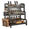 Estante de Almacenamiento Grueso para Cocina del Hogar, Estante Multicapa sin Taladro, Estante para Especias, Estante de Almacenamiento Multiusos para Encimera, Almacenamiento de Cocina
