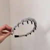 Diadema de Tela Estilo Coreano con Patrón de Estrellas en Zigzag para Mujer, Versátil para Volumen Craneal Alto, Diadema Antideslizante para Lavarse la Cara, Accesorio para el Cabello