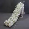 Nova Fileira de Flores Artificiais Layout de Shopping Center Decoração de Vitrine de Exposição Flores em Longa Fileira Casamento Estilo Ocidental Display de Mesa Longa Flores em Tira Longa
