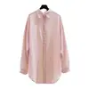 Foto Real de Camisa Casual de Verano Suelta Delgada Protectora del Sol para Mujer 1688 Nuevo Estilo Elegante Gasa Abertura Camisa Exterior