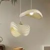 Lámpara Colgante Minimalista Nórdico Japonés para Restaurante Estilo Crema Simple Moderno Diseñador Wabi-Sabi Casa de Huéspedes Lámpara Creativa de Resina
