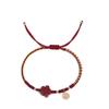 Cinabrio florecita roja Pulsera de la suerte de la marca, te da una pulsera de florecita roja, cuerda roja tejida a mano, pulsera étnica al por mayor