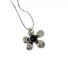 Collar Colgante de Flor Plateada Estilo Retro Coreano para Mujer, Cadena Larga Exagerada y de Alta Gama, Cadena para Sudadera Estilo Ins, Accesorio Único