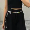 Cuerda de cintura estilo étnico de cuentas de colores para vacaciones con pantalones y vestido, cuerda de cintura de personalidad nicho para mujer, moda versátil