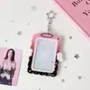 Chica Dulce 3 pulgadas Alas de Ángel Soporte para Tarjetas con Colgante Estudiante Hueco Visible Soporte para Exhibición de Tarjetas Pequeñas Colgante de Abanico