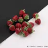 Novo Pingente de Resina Vermelho Morango Diamante Pingente DIY Brincos Feitos à Mão Acessórios para Chaveiro Joias