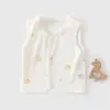 Colete de Camada Dupla, Peça de Roupa Leve Estilo Primavera, Jaqueta 100% Algodão para Meninos e Meninas, Cardigã Infantil, Colete de Bebê