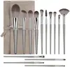 Primer vistazo al set de 14 brochas de maquillaje: Brocha Suave para Sombras de Ojos, Rubor, Polvos Sueltos, Brocha para Corrector, Brocha para Iluminador, Herramientas de Belleza