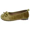 Zapatos de mujer estilo hada con lazo y punta redonda, novedad otoño 2026 versión coreana, mocasines planos de suela blanda poco profundos para mujer