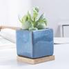 Vaso Quadrado para Suculentas Rachado Cor Colorida Cerâmica Combinação Vaso de Flores Mini de Mesa Pequeno Vaso Colorido Mobiliário Doméstico Recipiente para Flores