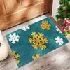 Alfombra de Piso Decorativa para Entrada con Imitación de Cachemir de Papá Noel Transfronterizo, Muñeco de Nieve, Atmósfera Festiva, Resistente a Manchas y Fácil de Cuidar
