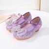 Zapatos de tacón alto transfronterizos para niñas, nuevos modelos de otoño, zapatos de una sola pieza para niños, zapatos de princesa para niñas pequeñas, zapatos de cristal, zapatos brillantes para niños, zapatos de cuero